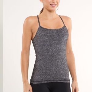 EUC Lululemon Power Y Tank
Heathered Black / Black